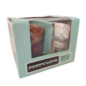 Dogs Salt And Pepper Shakers Twos Company Puppy Love  New Puppies collectible